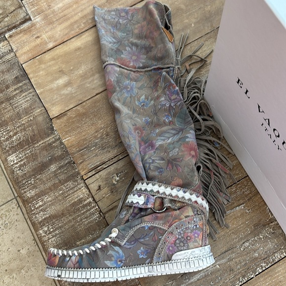 El Vaquero Italy Indio Mocc Boot NWT Freedom Flower - Picture 9 of 17